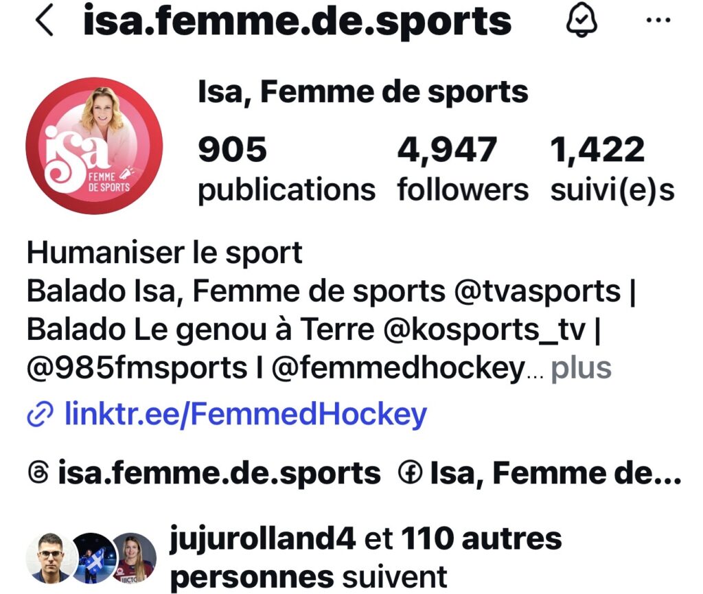 Compte Instagram du balado d'Isabelle Éthier