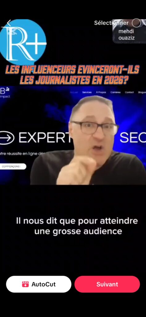Capture d'Ecran de mon TEASER VIDEO en TIKTOK CREDIT TIKTOK MEHDI OUAZIZ